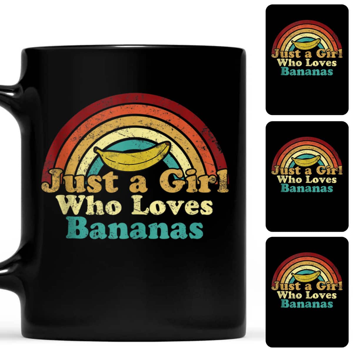 Just A Girl Who Loves Bananas Vintage Style Funny T-Shirt