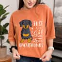 Just A Girl Who Loves Dachshunds Cute Dog Women Girls T-Shirt Just A Girl Who Loves Dachshunds Cute Dog Women Girls T-Shirt