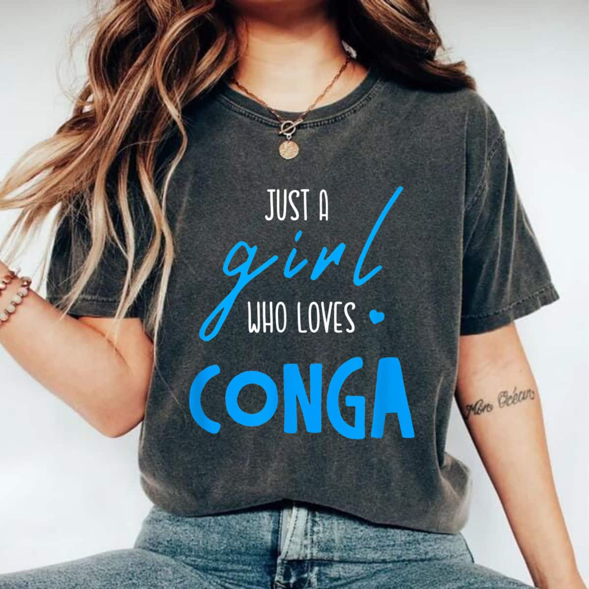 Just A Girl Who Loves Conga Music Instrument Conga T-Shirt Just A Girl Who Loves Conga Music Instrument Conga T-Shirt