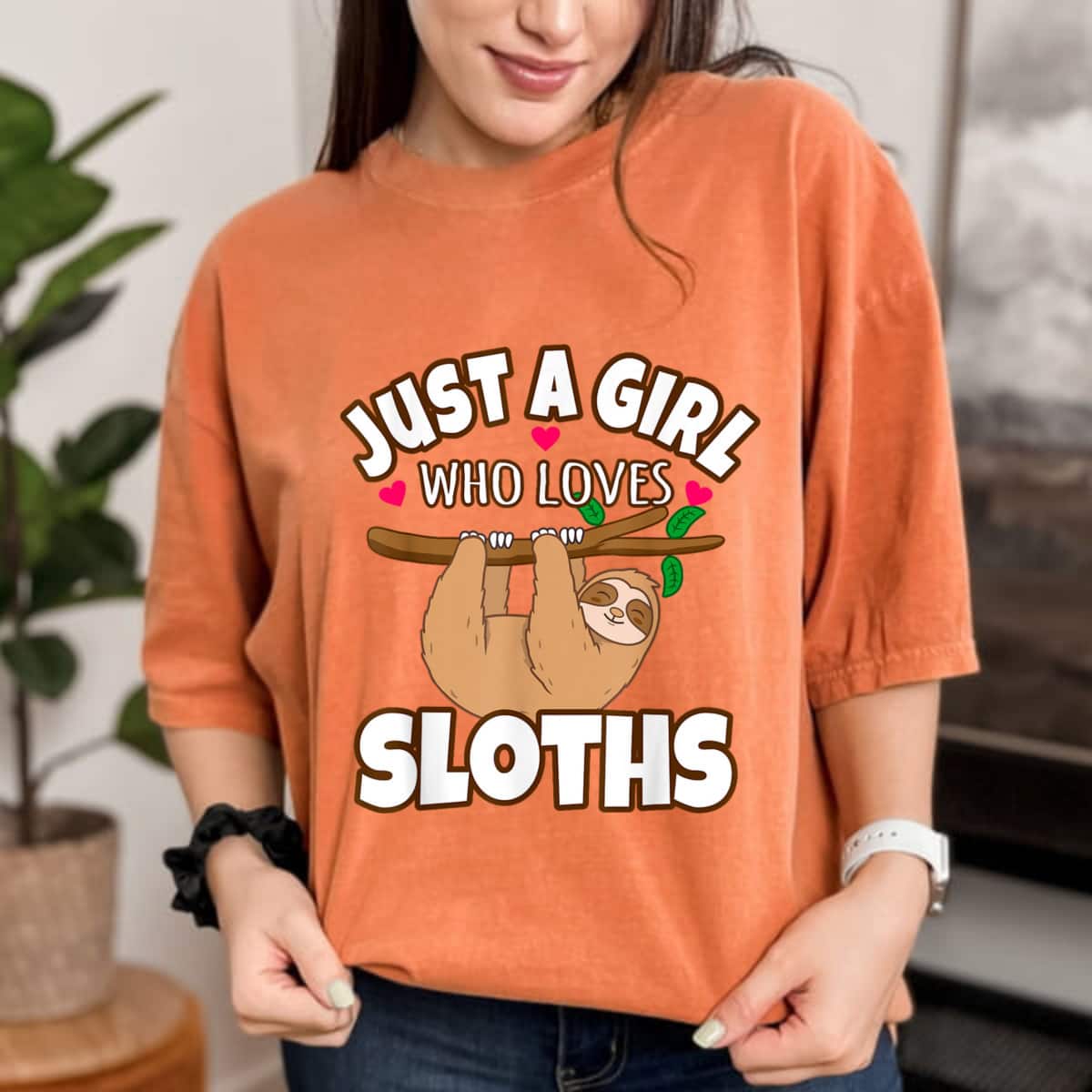 Just A Girl Who Loves Sloths T-Shirt Just A Girl Who Loves Sloths T-Shirt