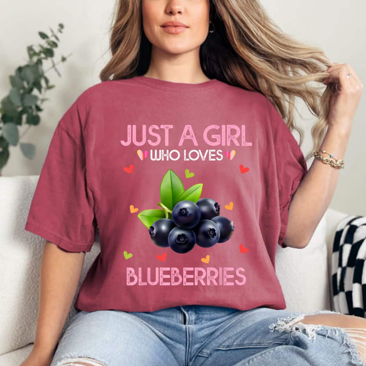Blueberry Gift Just A Girl Who Loves Blueberries T-Shirt Blueberry Gift Just A Girl Who Loves Blueberries T-Shirt