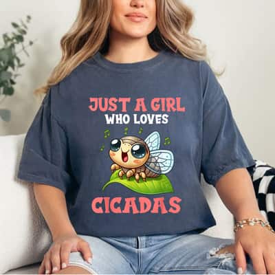 Summer Cicada Adventure Girls Just A Girl Who Loves Cicada T-Shirt