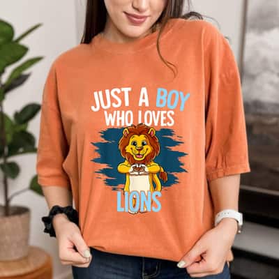 Just A Boy Who Loves Lions Lion T-Shirt