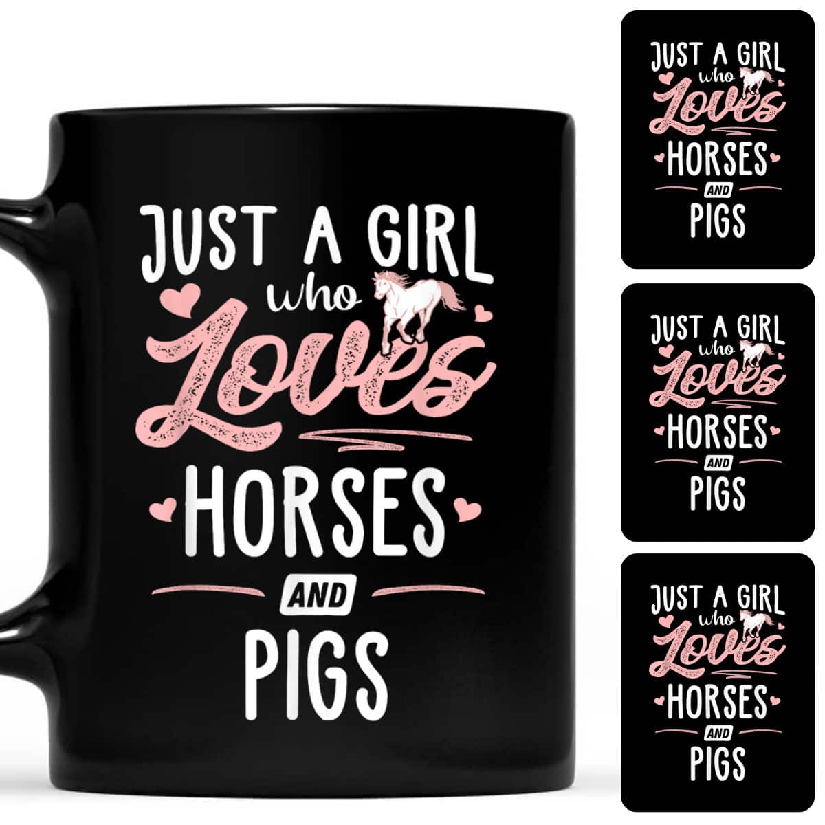 Just A Girl Who Loves Horses And Pigs Horse Lover T-Shirt Just A Girl Who Loves Horses And Pigs Horse Lover T-Shirt