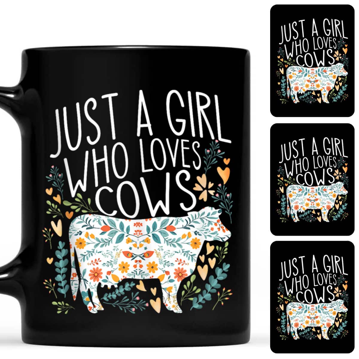 Just A Girl Who Loves Cows Floral Funny Cow Lovers T-Shirt Just A Girl Who Loves Cows Floral Funny Cow Lovers T-Shirt