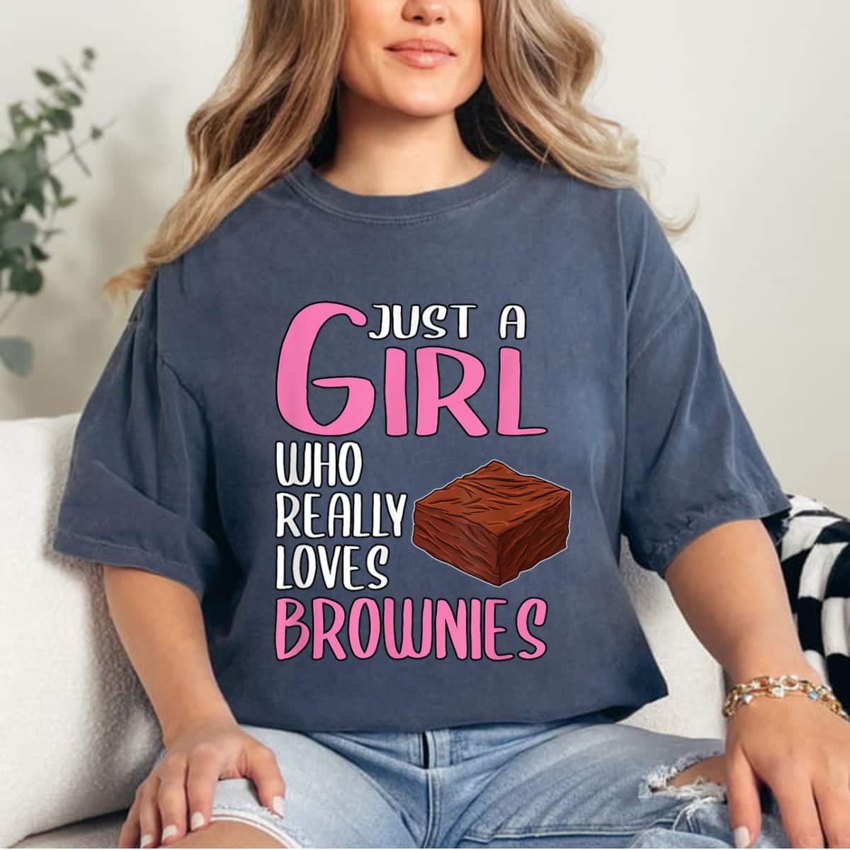 Womens Brownie Gift Just A Girl Who Really Loves Brownies T-Shirt Womens Brownie Gift Just A Girl Who Really Loves Brownies T-Shirt
