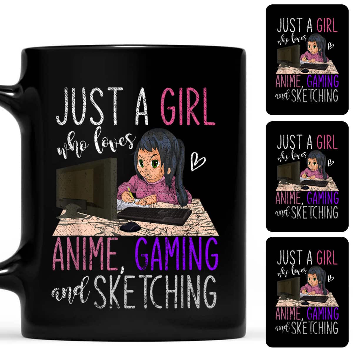 Just A Girl Who Loves Anime Gaming And Sketching Anime T-Shirt Just A Girl Who Loves Anime Gaming And Sketching Anime T-Shirt