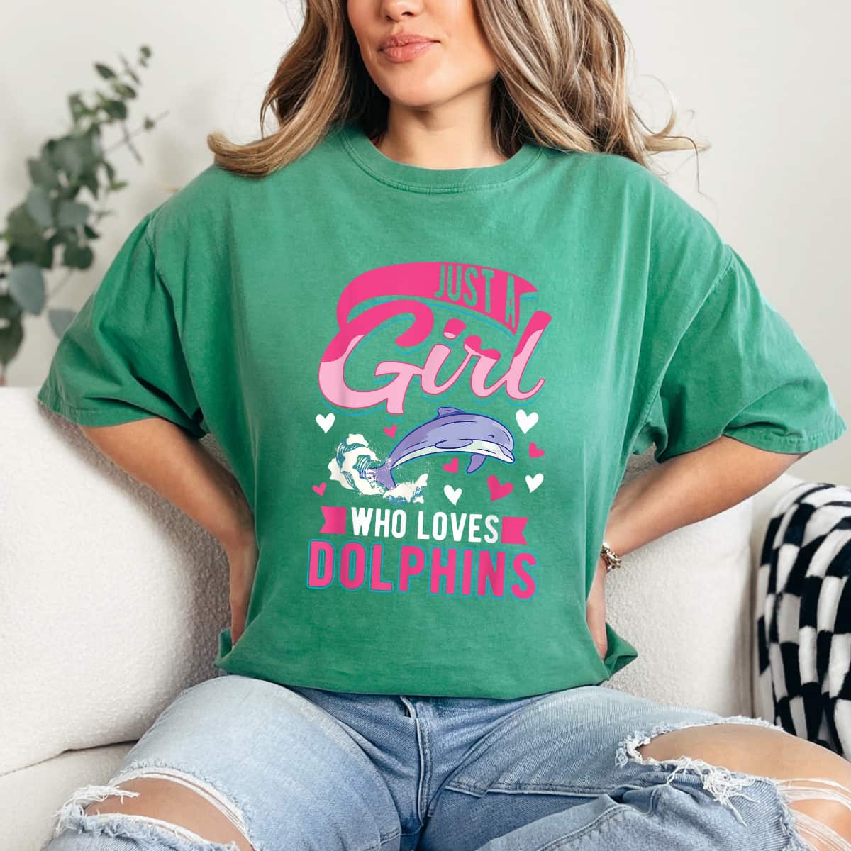 Just A Girl Who Loves Dolphins T-Shirt Just A Girl Who Loves Dolphins T-Shirt
